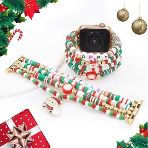 Christmas Compatible with Apple Watch Series 8 7 6 5 4 Watch Bands - Picture 1 of 8